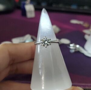 Moissanite S295 Sterling silver Adjustable Ring Engagement Ring